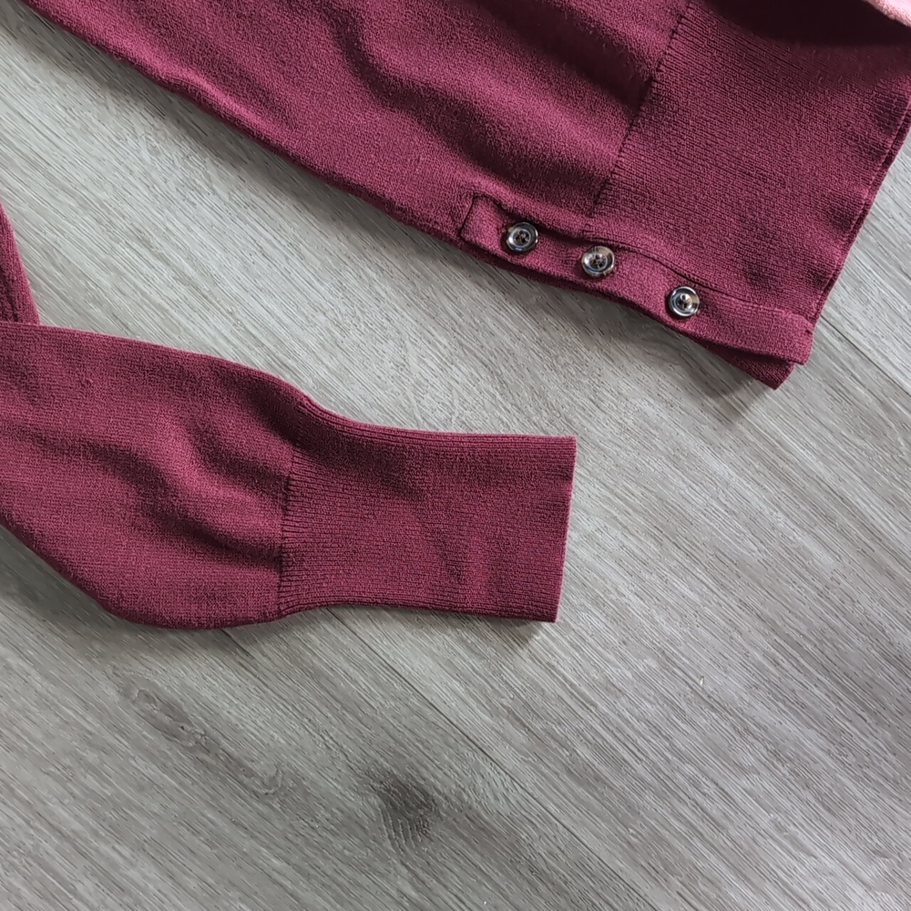 Ann Taylor Burgundy and Pink Sweater Set (2 Items) - Picture 2 of 7
